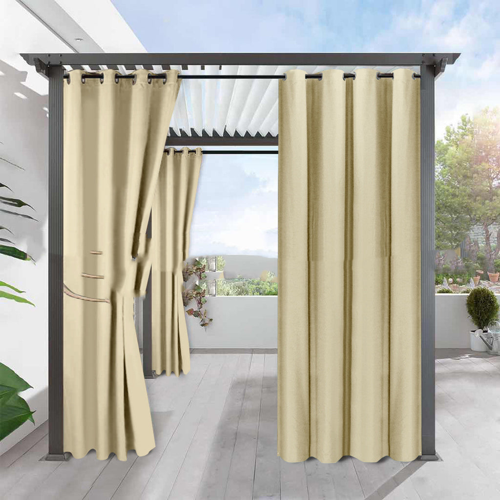 High-quality linen blackout curtains in a neutral tone, perfect for any bedroom decor style.