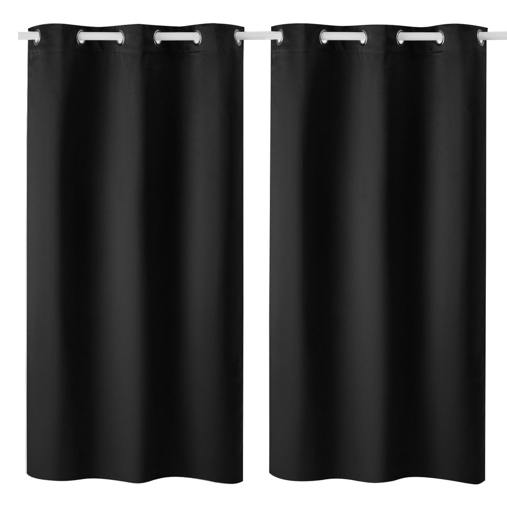 Blackout Curtains, 63 Inch Length 2 Panels Set, 42 Inch Wide Each, Thermal Insulated Blackout Light Blocking Drapes, With Grommets, Polyester Curtains For Bedroom Living Room Window, Black