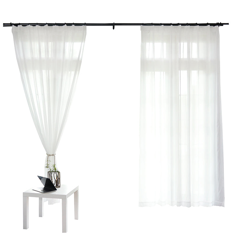 Nordic Minimalist Modern Living Room Translucent And Opaque Curtains