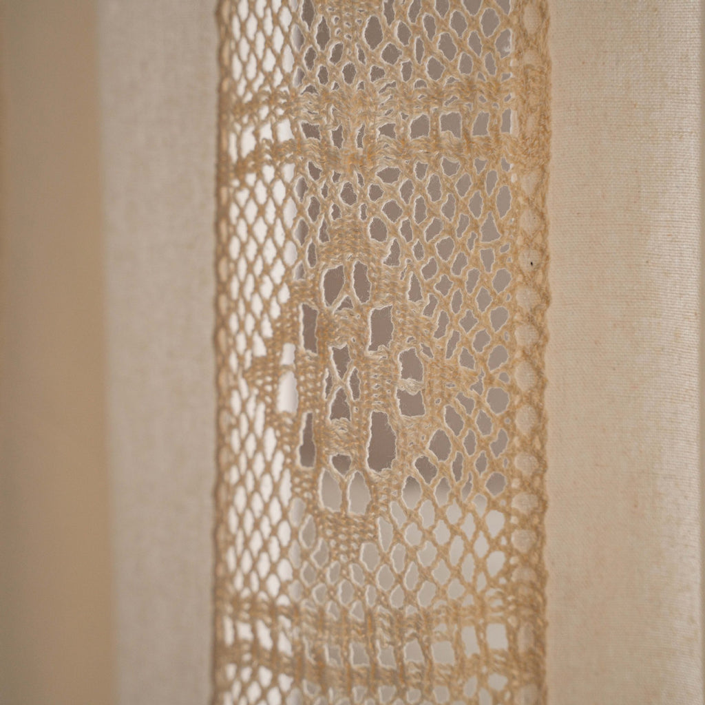 Crochet Plaid Stitching Partition Short Curtain